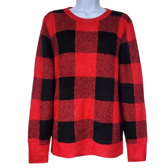 Old Navy Sweaters - Old Navy plaid long-sleeve sweater with side slits / Women's XL Extra-Large